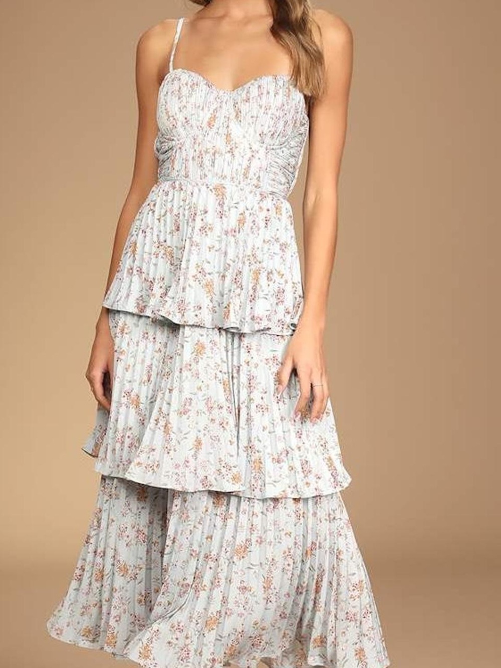 Lulu’s 3 Tier Floral Midi Dress